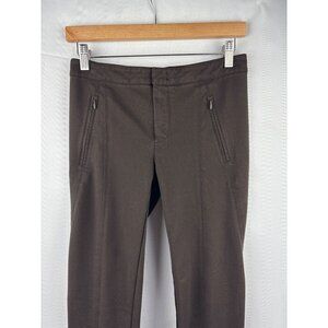 Vince Womens Size 6 Brown Slim Fit Pants With Front Zipper Pockets